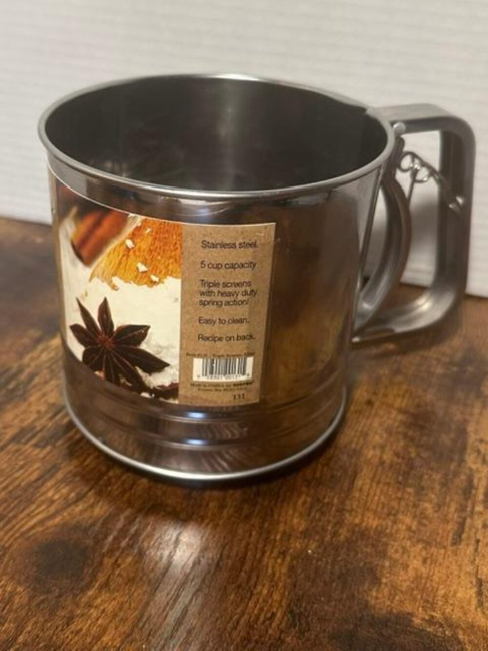 * Norpro 5 Cup Stainless Steel Spring Action Triple Screen Sifter NEW